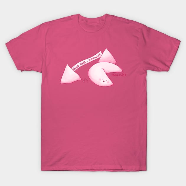 Fortune Cookie in PINK T-Shirt by Snacks At 3